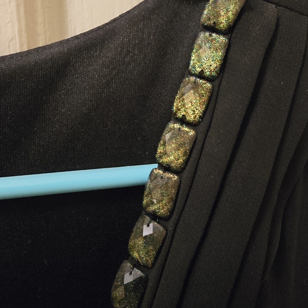 Fiesta Black Maxi Dress with Embellished Straps - Picture 6 of 7